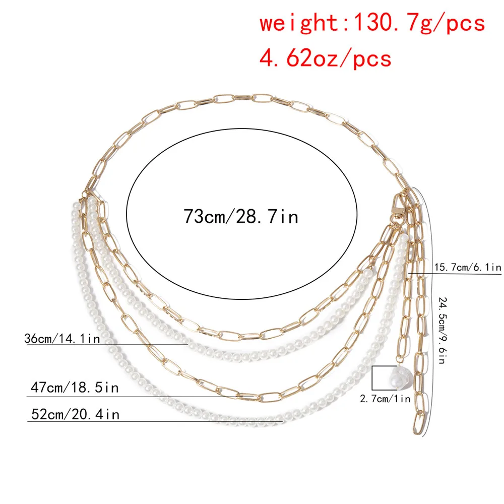 Exaggerated Multilayer Waist Chain Elegant Pearl Tassel Chain Belt for Lady Party Nightclub Dress Waistband Jewelry
Exaggerated Multilayer Waist Chain Elegant Pearl Tassel Chain Belt for Lady Party Nightclub Dress Waistband Jewelry