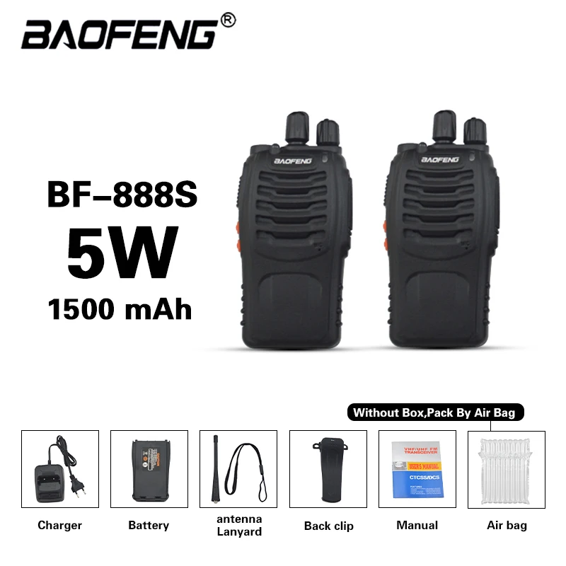 1PC or 2PCS Baofeng BF-888S Walkie Talkie UHF 400-470MHz 16CH 5W Ham Walkie-Talkie Two-way Radio UV5R UV82 BF888S Transceiver 
1PC or 2PCS Baofeng BF-888S Walkie Talkie UHF 400-470MHz 16CH 5W Ham Walkie-Talkie Two-way Radio UV5R UV82 BF888S Transceiver