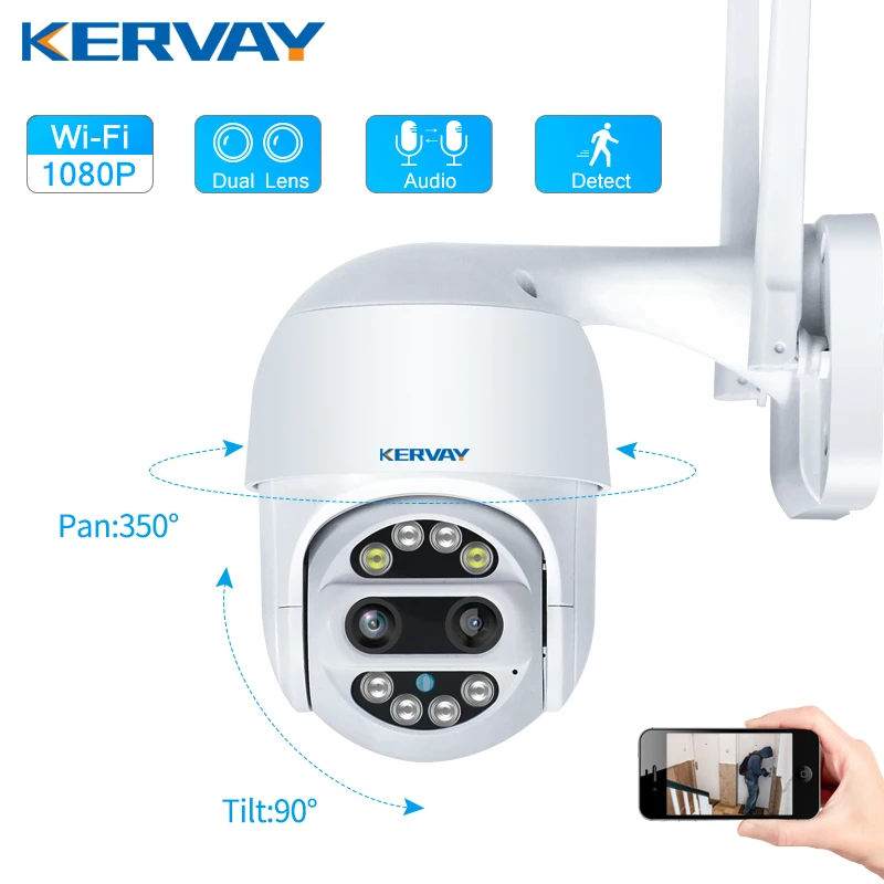 HD 1080P PTZ-камера с двойным объективом, Wi-Fi, наружная камера видеонаблюдения с автоматическим отслеживанием, домашняя IP-камера безопасности с п...
HD 1080P PTZ-камера с двойным объективом, Wi-Fi, наружная камера видеонаблюдения с автоматическим отслеживанием, домашняя IP-камера безопасности с п...