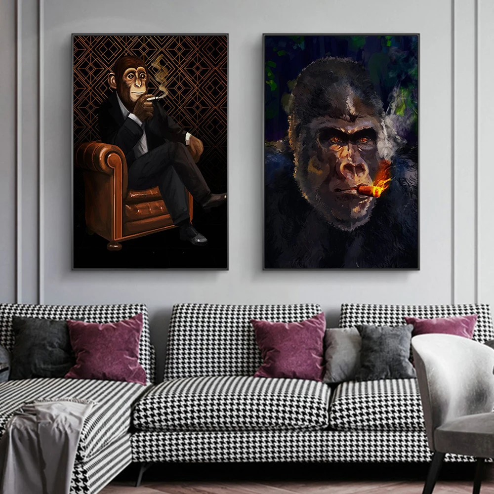 Abstract Animal Smoking A Cigar Monkey Print Canvas Wall Painting Art Chimpanzee Posters Prints Nordic Living Room Decor Cuadros
Abstract Animal Smoking A Cigar Monkey Print Canvas Wall Painting Art Chimpanzee Posters Prints Nordic Living Room Decor Cuadros