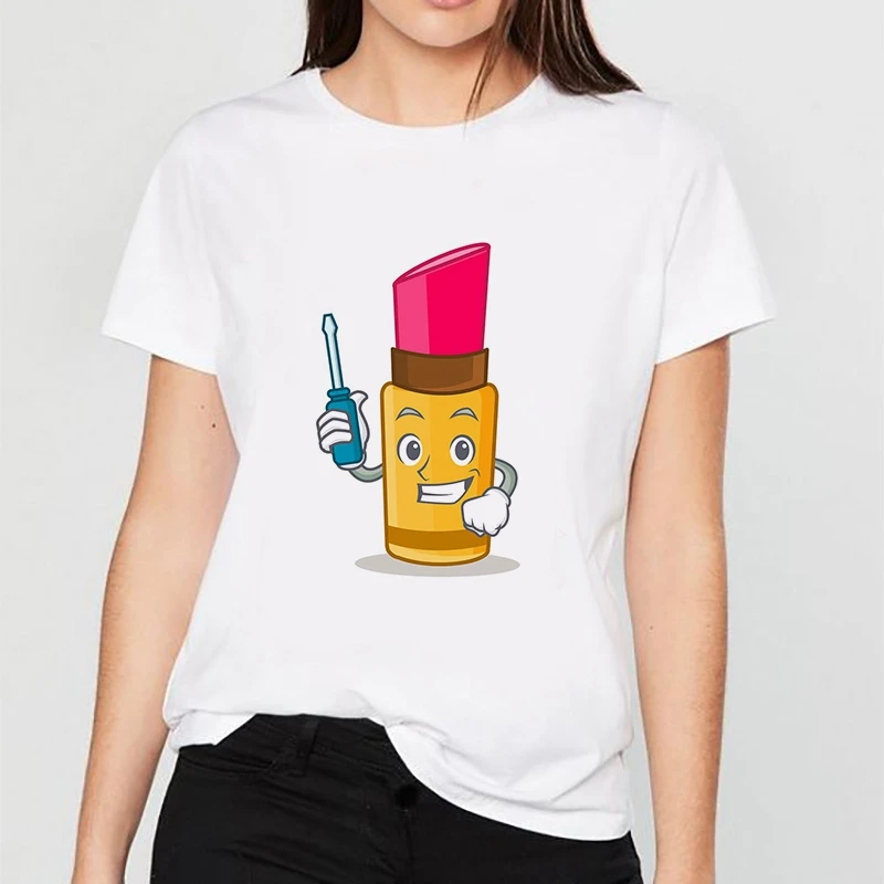 Women's T-shirt 90s Ulzzang Harajuku Graphic Funny Lipstick doll Print T-shirt O Neck Casual Women's Top T-shirt 
Women's T-shirt 90s Ulzzang Harajuku Graphic Funny Lipstick doll Print T-shirt O Neck Casual Women's Top T-shirt