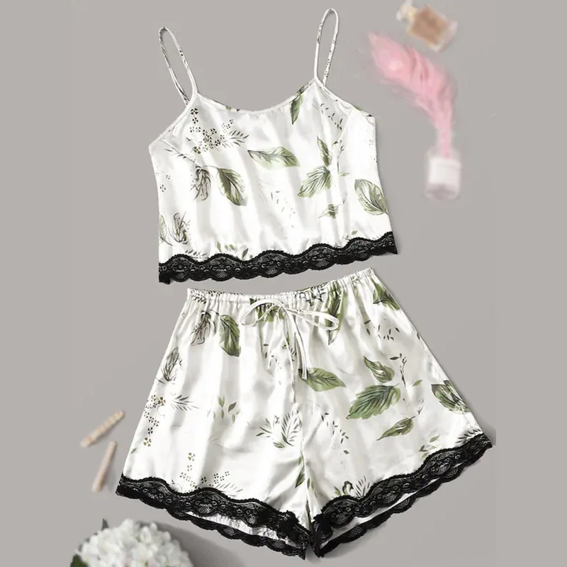 Women Printed Women's Suspender Pajamas Sexy Suit Lace Pajamas Women Smooth Sleepwear Suspender Plus Size Pajamas Set
Women Printed Women's Suspender Pajamas Sexy Suit Lace Pajamas Women Smooth Sleepwear Suspender Plus Size Pajamas Set