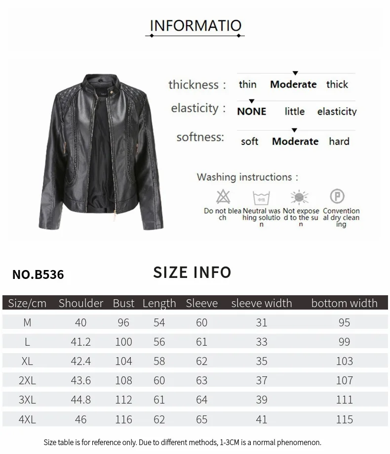 Women's Stylish Zipper Biker Faux Leather Motorcycle Jackets Coat Outwear Tops Oversize A07
Women's Stylish Zipper Biker Faux Leather Motorcycle Jackets Coat Outwear Tops Oversize A07