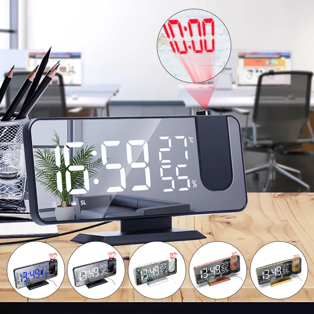 Светодиодный цифровой будильник, часы, настольные электронные часы, USB пробуждение, FM-радио, проектор времени, функция повтора, будильник
Светодиодный цифровой будильник, часы, настольные электронные часы, USB пробуждение, FM-радио, проектор времени, функция повтора, будильник