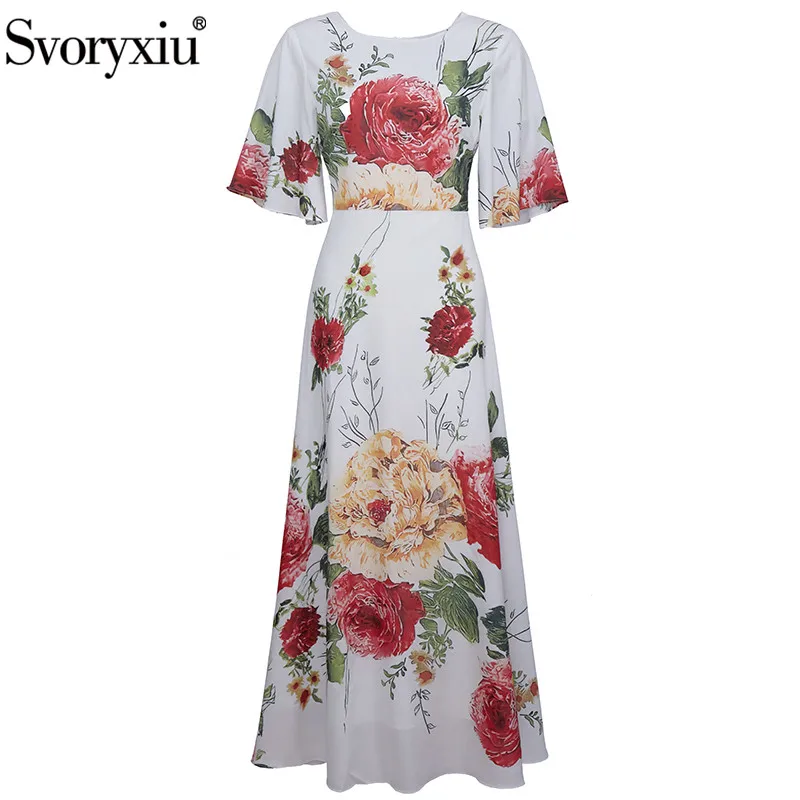 Svoryxiu 2021New Runway Elegant Summer Maxi Dress Women's Elegant Half Sleeve Flower Print Bohemian Holiday Long Dresses
Svoryxiu 2021New Runway Elegant Summer Maxi Dress Women's Elegant Half Sleeve Flower Print Bohemian Holiday Long Dresses