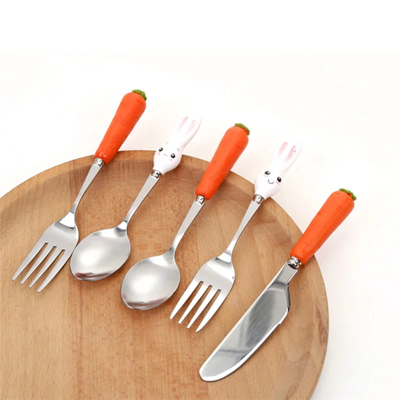 Creative Baby Spoon Cute Carrot Handle Knife And Fork Infant Food Feeding Rabbit Tableware Fruit Fork Eating Birthday Gift
Creative Baby Spoon Cute Carrot Handle Knife And Fork Infant Food Feeding Rabbit Tableware Fruit Fork Eating Birthday Gift