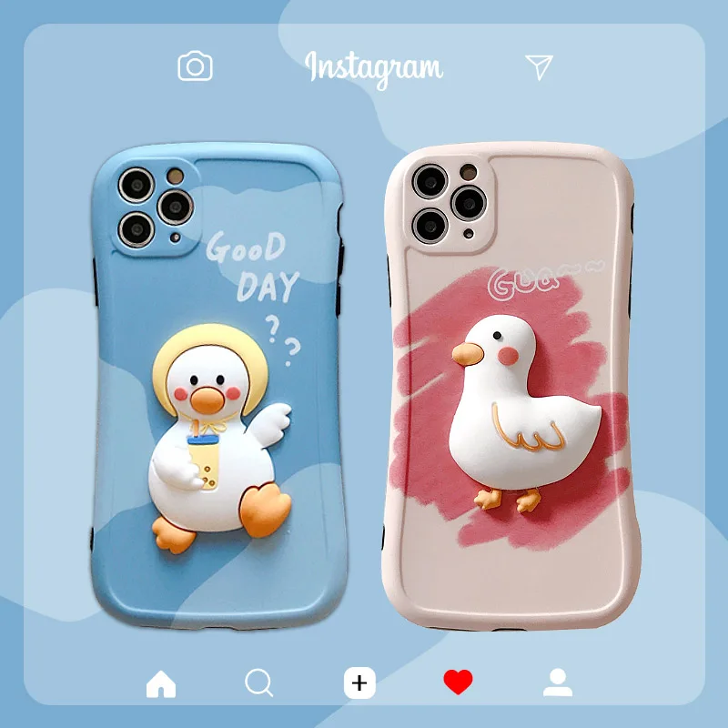 Lovely Duck Cartoons 3D Soft Silicone Phone Case for IPhone 11 12 Pro Max Mini 7 8Plus XR X XS MAX Cute INS Fashion Design Cover
Lovely Duck Cartoons 3D Soft Silicone Phone Case for IPhone 11 12 Pro Max Mini 7 8Plus XR X XS MAX Cute INS Fashion Design Cover