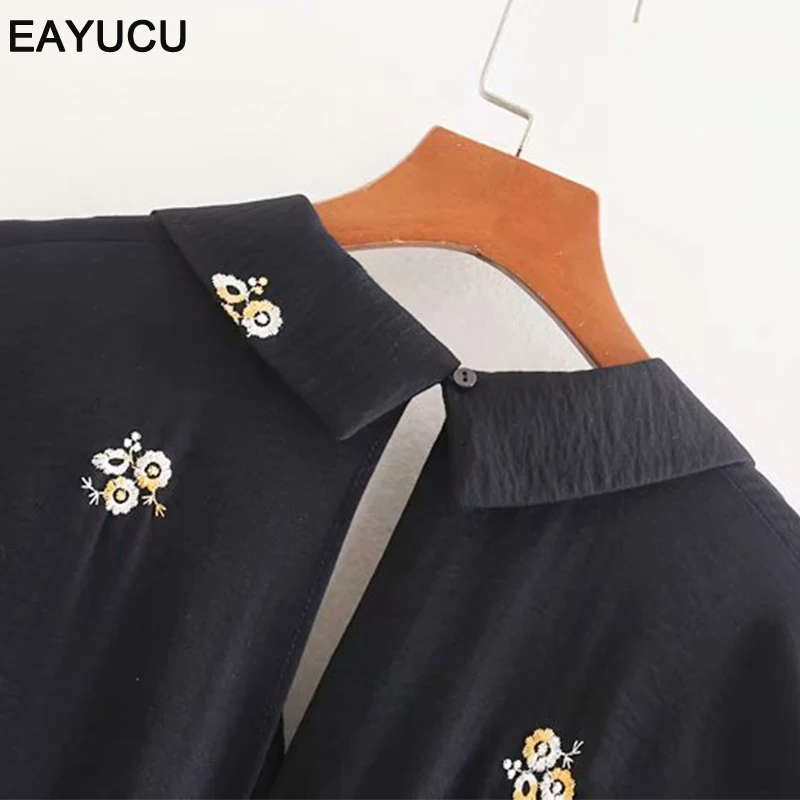 EAYUCU Embroidery Turn Down Collar Jumpsuits Women 2020 Summer High Waist Wrap Romper Elegant Playsuits Loose Overalls EJ019
EAYUCU Embroidery Turn Down Collar Jumpsuits Women 2020 Summer High Waist Wrap Romper Elegant Playsuits Loose Overalls EJ019