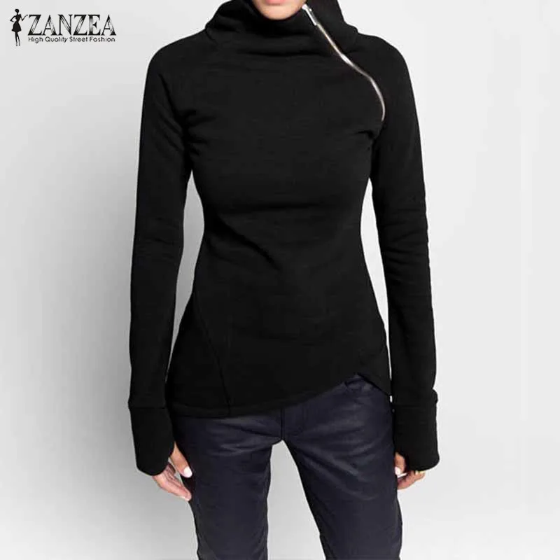 ZANZEA 2021 New Women Casual Blouse Solid Long Sleeve Pullovers Hoodies Turtleneck Slim Fit Zippers Autumn Oversized Sweatshirts
ZANZEA 2021 New Women Casual Blouse Solid Long Sleeve Pullovers Hoodies Turtleneck Slim Fit Zippers Autumn Oversized Sweatshirts