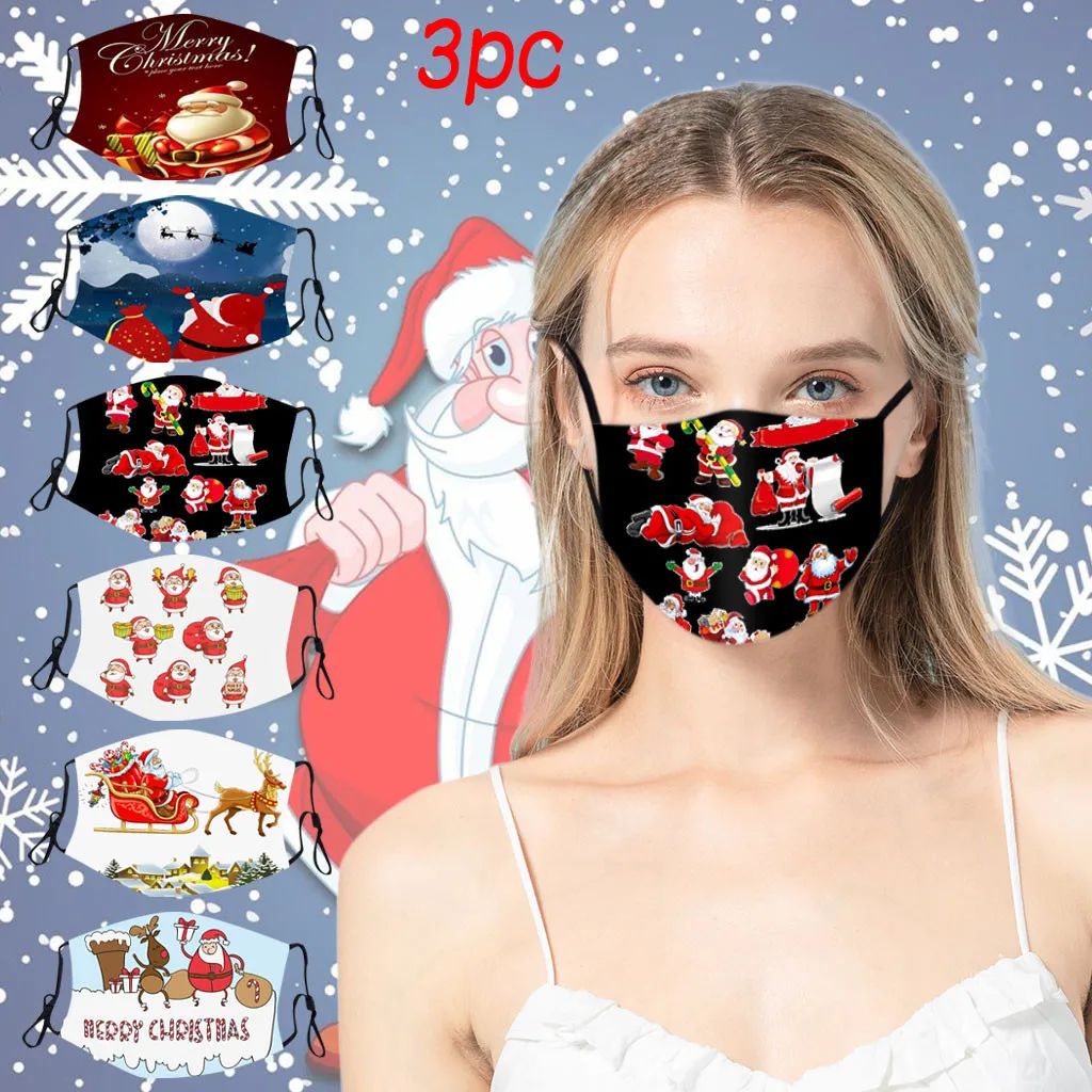 Фото 3 шт. маска для новогодней вечеринки с активированным углем наружная Защита рта(Aliexpress на русском)