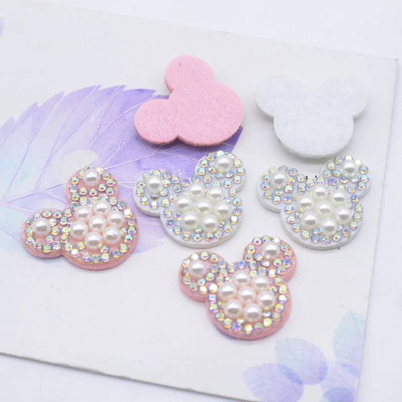 20Pcs/lots Sewing-on Padded Rhinestone & Pearl Mouse Head Applique for DIY Clothing Headwear Hair Clip Home Decor Animal Patches
20Pcs/lots Sewing-on Padded Rhinestone & Pearl Mouse Head Applique for DIY Clothing Headwear Hair Clip Home Decor Animal Patches