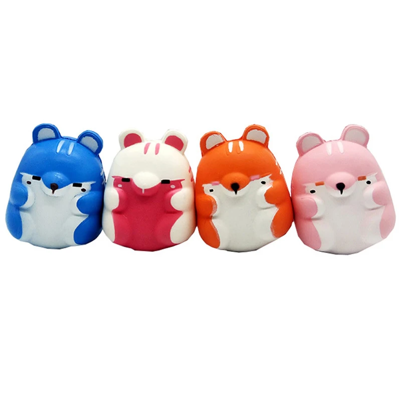 

Wholesale Cute Fashion Hamster Shaped Squishy Slow Rising Squeeze Toys Animal Kawaii Toy Cream Scented Antistress Child Kid Baby