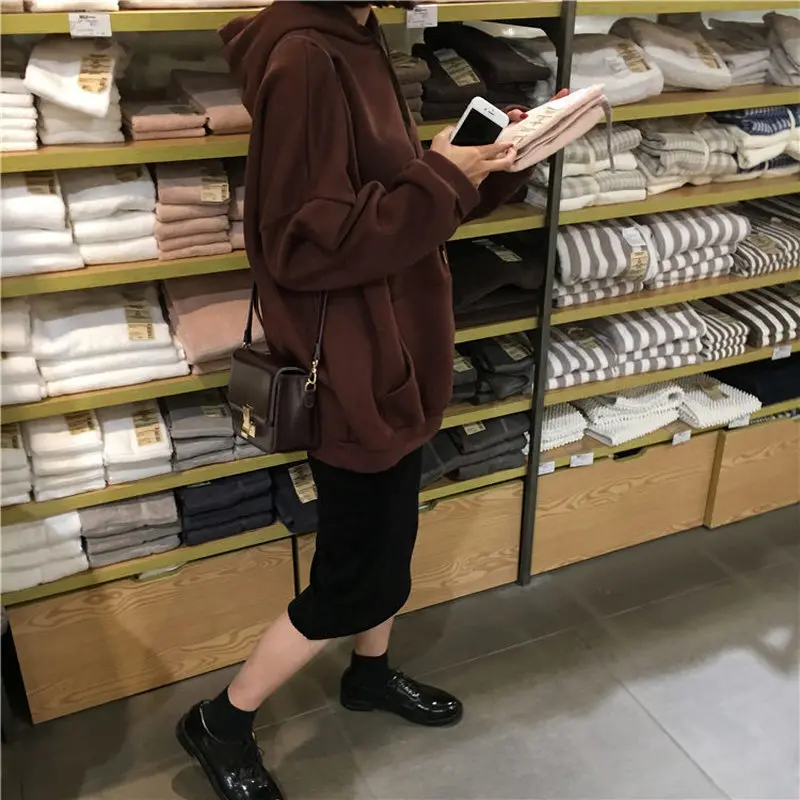 Hoodies Women Thickening Hooded Solid Pullovers Korean Style Preppy Simple Basic Trendy Oversize Soft Female Winter Warm Popular
Hoodies Women Thickening Hooded Solid Pullovers Korean Style Preppy Simple Basic Trendy Oversize Soft Female Winter Warm Popular
