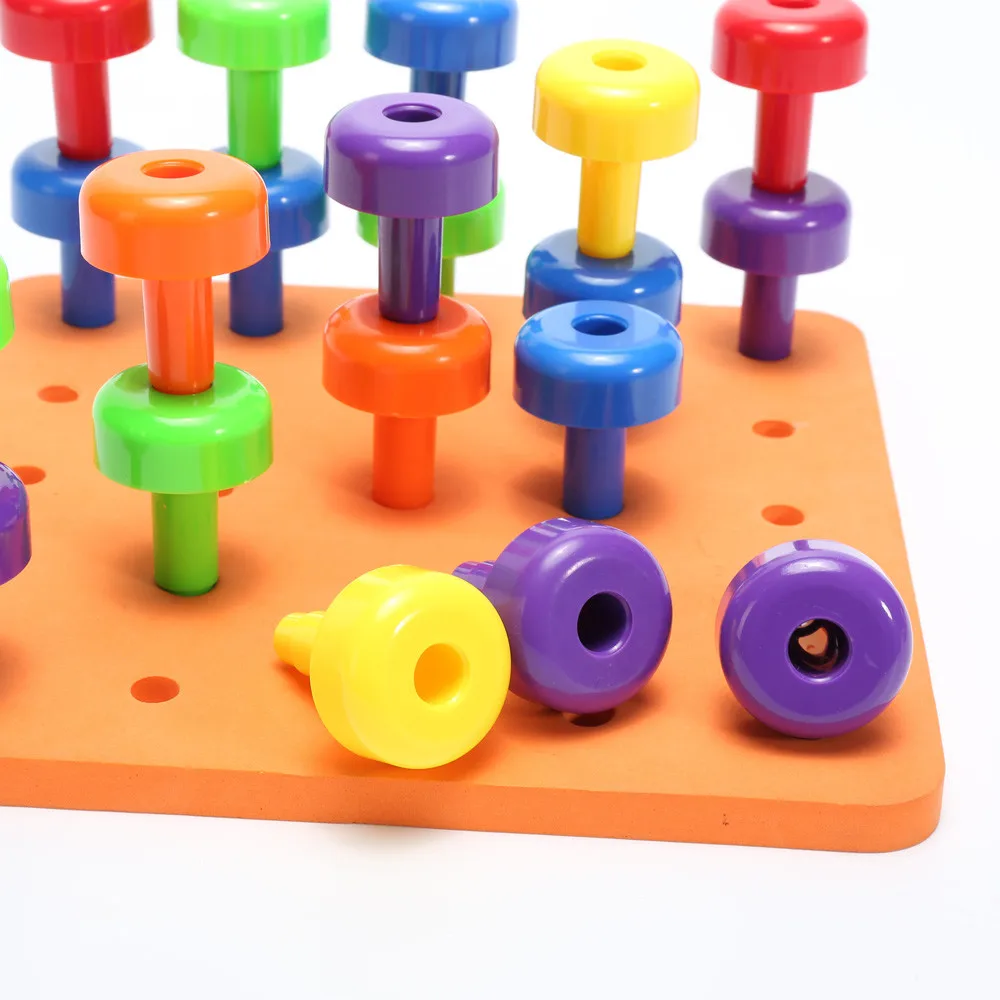 

30pcs Building Block Set Hot Sale New Hot Peg Board Set Montessori Therapy Fine Motor Toy For Toddlers Pegboard Toy For Children