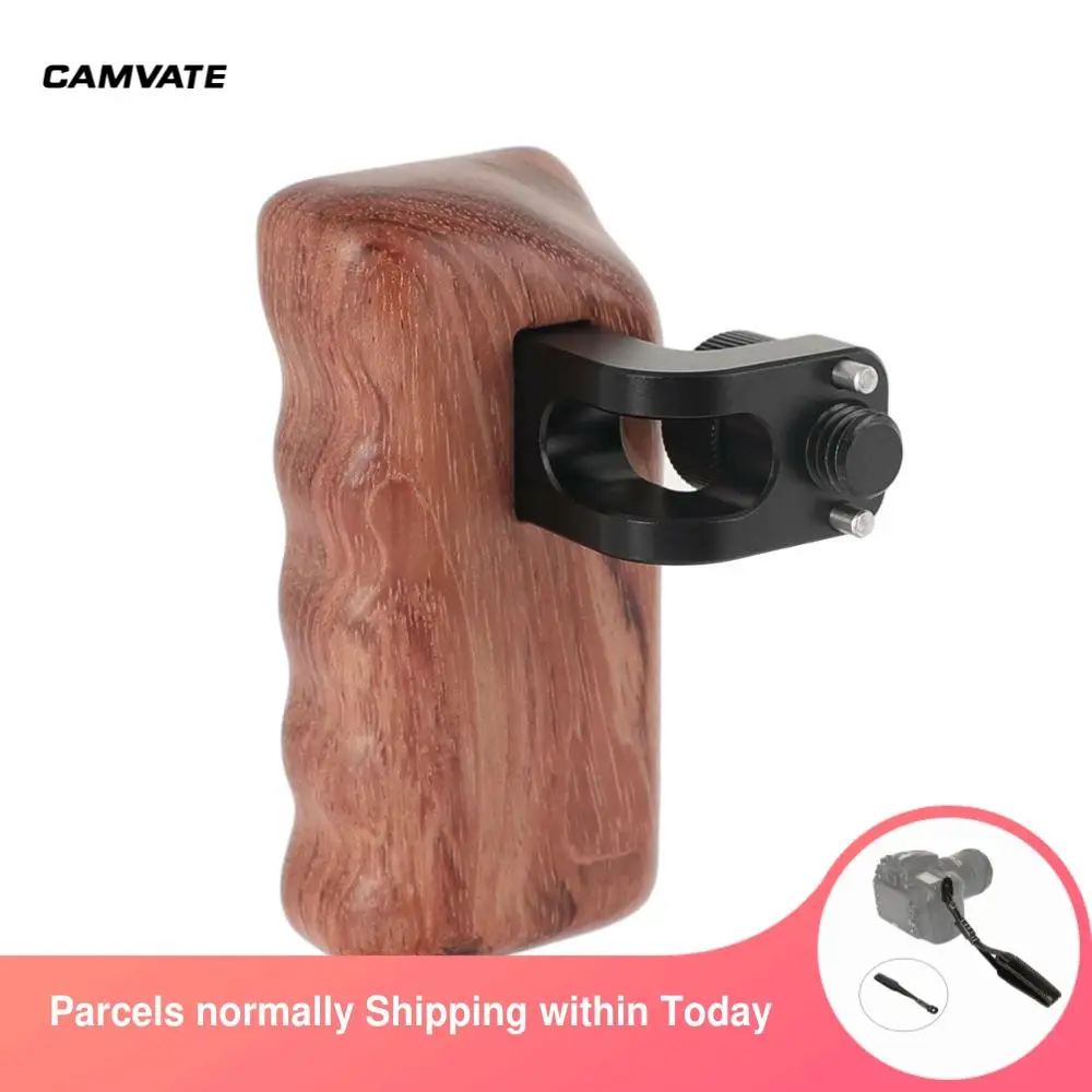 CAMVATE Camera Wooden Handle Grip With 3/8"-16 Thumbscrew Lock Knob & ARRI Locating Pins For DSLR Camera Cage Rig Support System
CAMVATE Camera Wooden Handle Grip With 3/8"-16 Thumbscrew Lock Knob & ARRI Locating Pins For DSLR Camera Cage Rig Support System