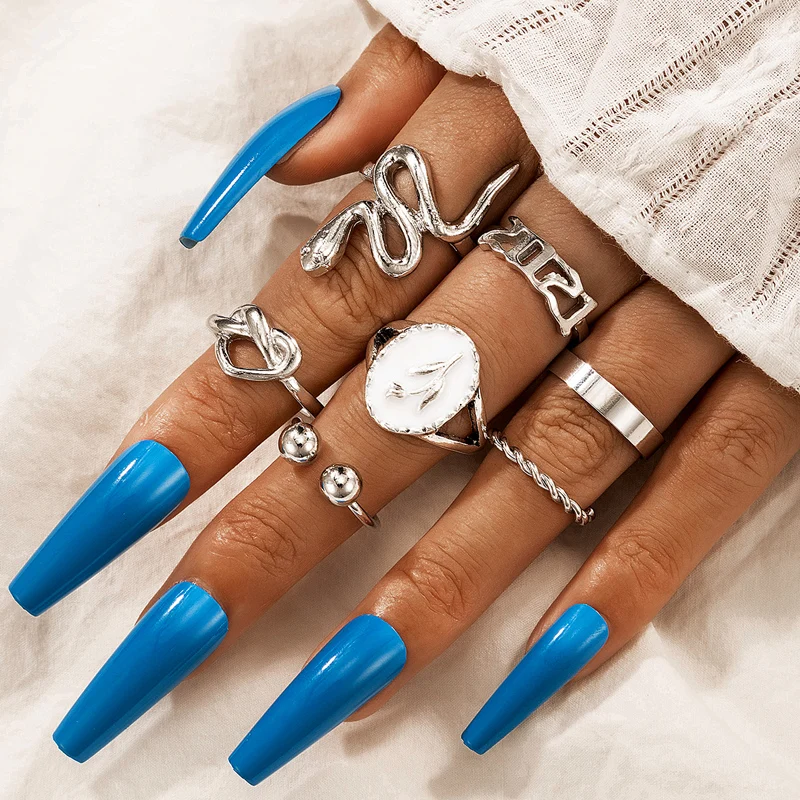 HuaTang 7pcs/set Boho Snake Heart Joint Ring Sets for Women Dripping Oil Flowers Number 2021 Rings Charmings Jewelry Party кольц
HuaTang 7pcs/set Boho Snake Heart Joint Ring Sets for Women Dripping Oil Flowers Number 2021 Rings Charmings Jewelry Party кольц
