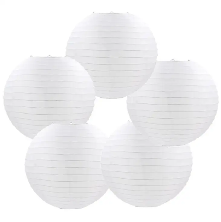 

30pcs/Lot Mix Size (15cm,20cm,25cm,30cm,35cm) White Paper Lanterns Chinese Paper Ball Lampion For Wedding Party Holiday Decora