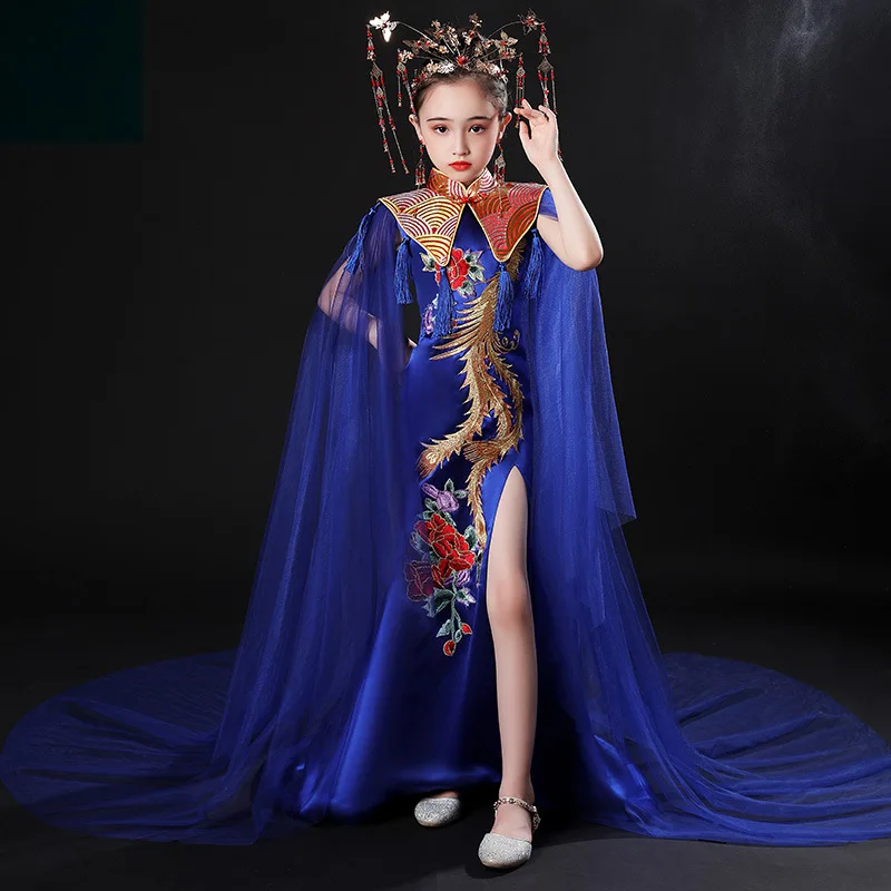 Children Princess Evening Dress Cheongsam Kids Girl Traditional Chinese Dress Costume Piano Embroidery Phoenix Satin Qipao Dress
Children Princess Evening Dress Cheongsam Kids Girl Traditional Chinese Dress Costume Piano Embroidery Phoenix Satin Qipao Dress