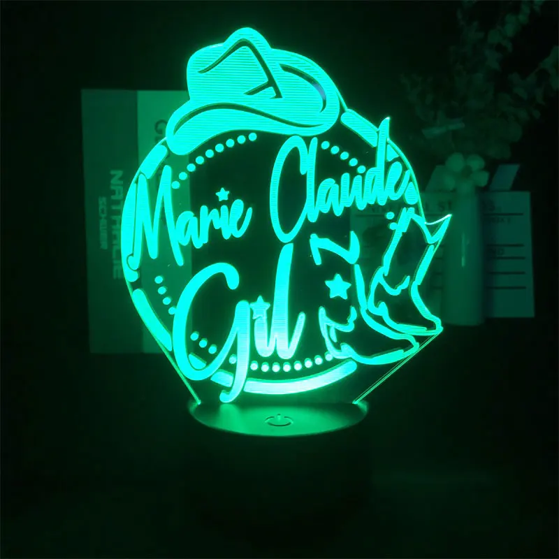 

Marie Claire Fashion Magazine Directly Supply 3D Night Light Alarm Clock Base Color Changing Hot Selling Decorative Table Room