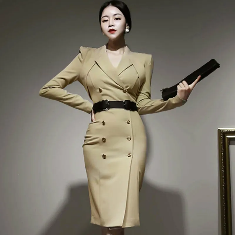 2020 Women's Winter Korea OL Slim Notched Solid Pencil Midi Double Breasted Office Outerwear Blazer Dress
2020 Women's Winter Korea OL Slim Notched Solid Pencil Midi Double Breasted Office Outerwear Blazer Dress