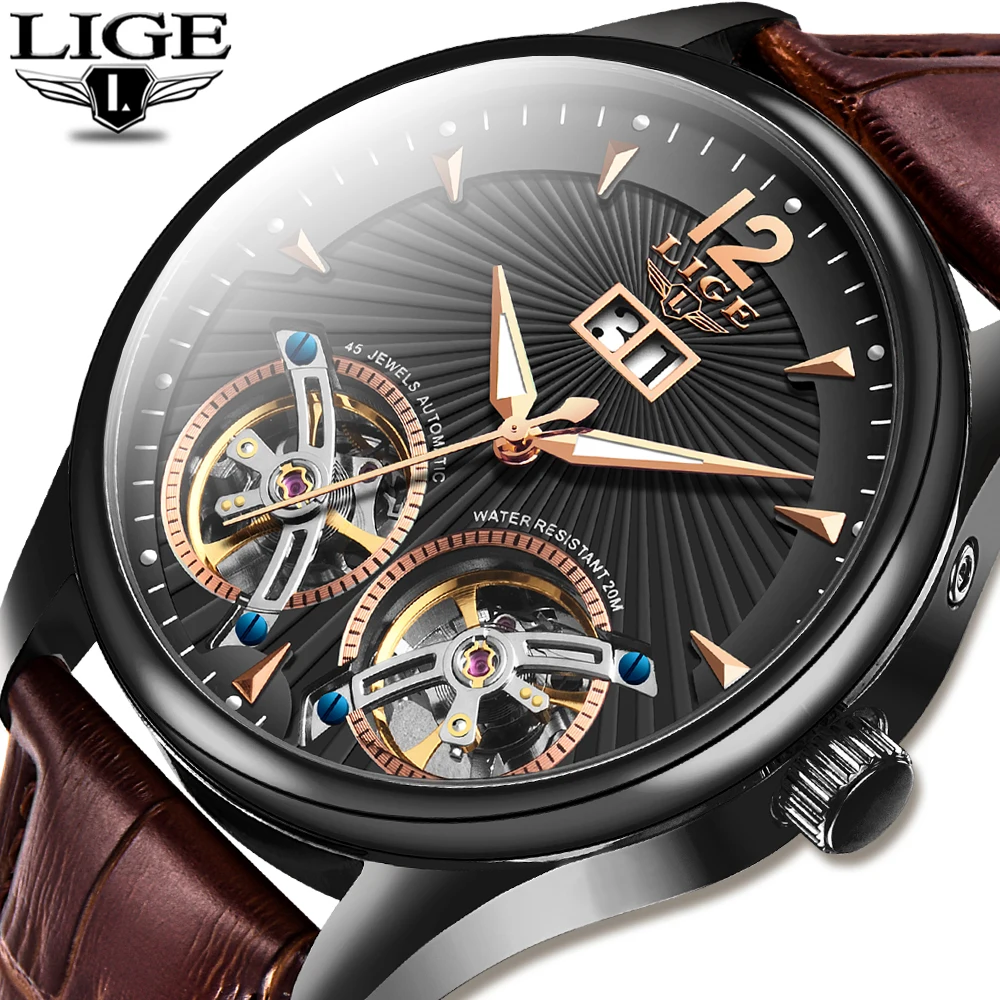 50ATM Waterproof LIGE Men Watches Top Brand Luxury Automatic Mechanical Sport Watch Men WirstWatch Tourbillon Reloj hombres 2020
50ATM Waterproof LIGE Men Watches Top Brand Luxury Automatic Mechanical Sport Watch Men WirstWatch Tourbillon Reloj hombres 2020