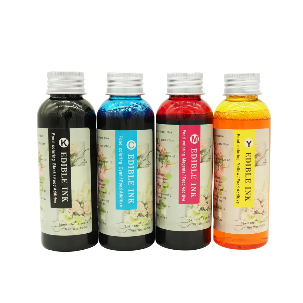 Safety 4*100ml Universal Edible Ink Food Ink For Case Candy Chocolate Coffee Printer Ink for Cake Edible Ink
Safety 4*100ml Universal Edible Ink Food Ink For Case Candy Chocolate Coffee Printer Ink for Cake Edible Ink
