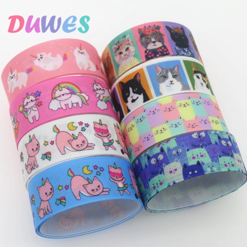 DUWES 50yards cat Printed Grosgrain Ribbon Accessory Hairbow Headwear Decoration DIY Wholesale OEM D1292 
DUWES 50yards cat Printed Grosgrain Ribbon Accessory Hairbow Headwear Decoration DIY Wholesale OEM D1292