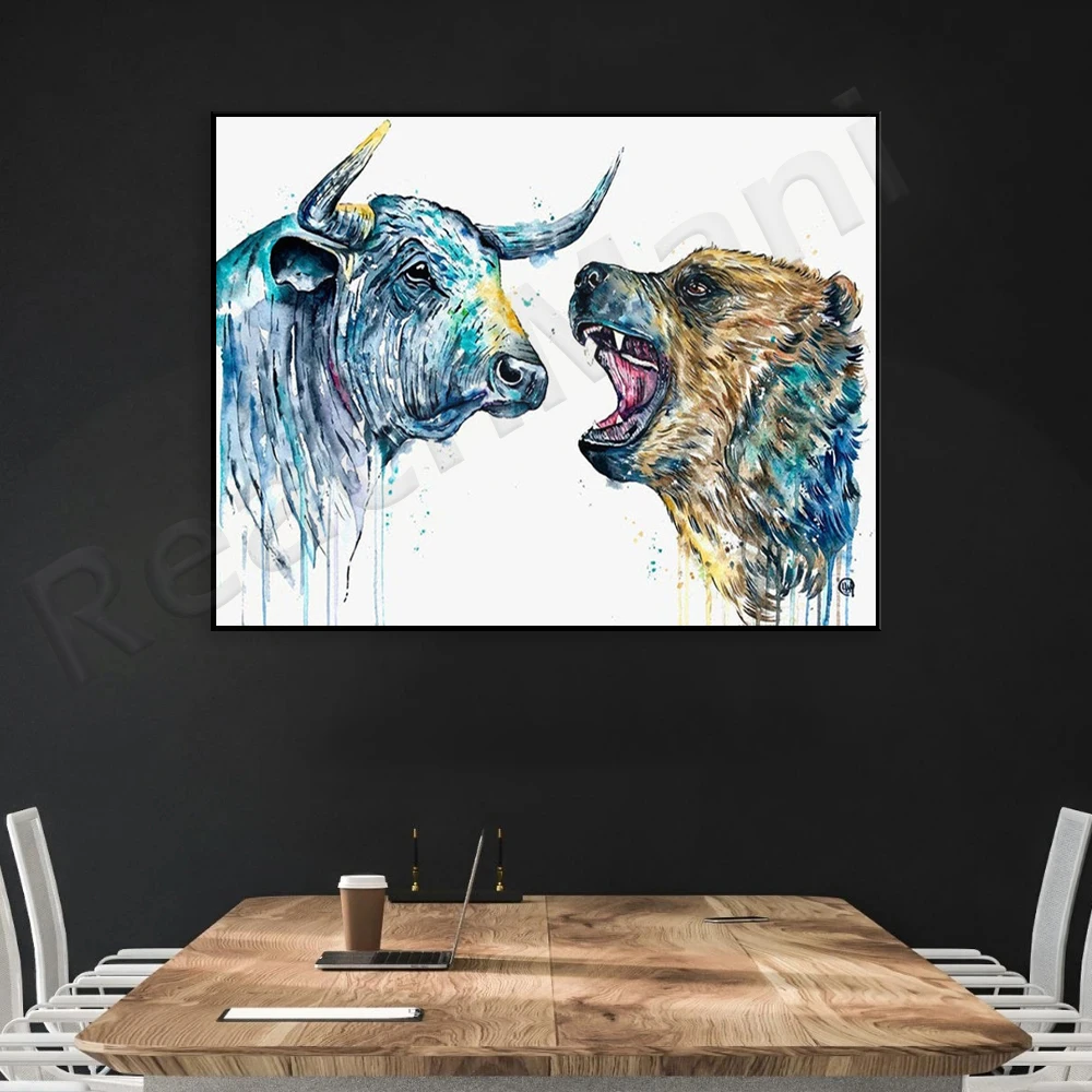 Bull vs Bear Stock Market Trading Wall Street Motivational Canvas Artwork Home Office Decor High Quality Unframed Life Time
Bull vs Bear Stock Market Trading Wall Street Motivational Canvas Artwork Home Office Decor High Quality Unframed Life Time