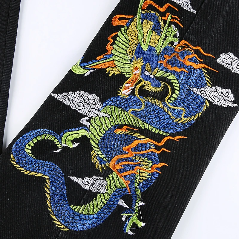Rockmore Dragon Embroidery Baggy Jeans Women Streetwear High Waist Wide Leg Denim Trouser Chinese Style Vintage Cargo Pants Fall
Rockmore Dragon Embroidery Baggy Jeans Women Streetwear High Waist Wide Leg Denim Trouser Chinese Style Vintage Cargo Pants Fall