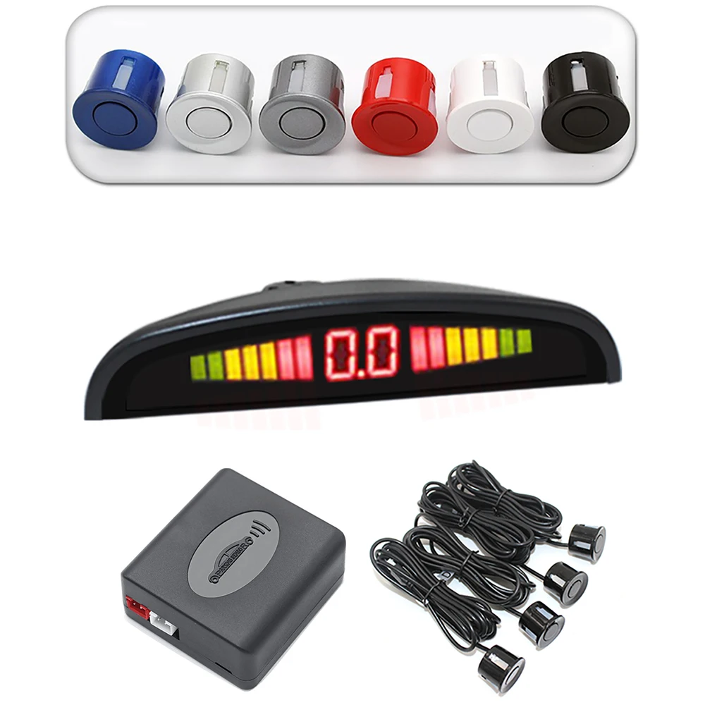 

Car Parking Sensor Kit Buzzer 22mm Reverse Backup Radar Sound Alert Indicator Probe System 12V for BMW E39 Ford Focus 2