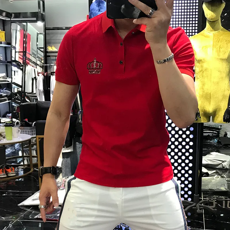 Half-sleeve 20201 new male back crown wings hot diamond lapel short-sleeved trendy brand t-shirt Polo shirt
Half-sleeve 20201 new male back crown wings hot diamond lapel short-sleeved trendy brand t-shirt Polo shirt