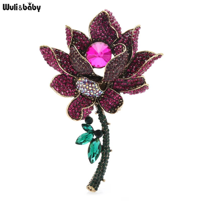 Wuli&baby Big Luxury Rhinestone Lotus Flower Brooches For Women Lady Weddings Party Brooch Pin Gifts
Wuli&baby Big Luxury Rhinestone Lotus Flower Brooches For Women Lady Weddings Party Brooch Pin Gifts
