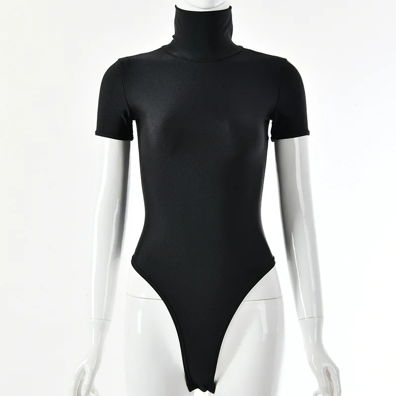 Women's sexy short sleeve high neck bodysuit in 2019 
Women's sexy short sleeve high neck bodysuit in 2019