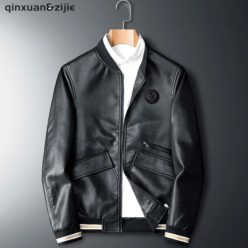 New Mens Leather Jacket Motorcycle Zipper Pockets Streetwear 2021 Autumn Leather Jacket Male Fashion Slim Casual Brand Clothing
New Mens Leather Jacket Motorcycle Zipper Pockets Streetwear 2021 Autumn Leather Jacket Male Fashion Slim Casual Brand Clothing