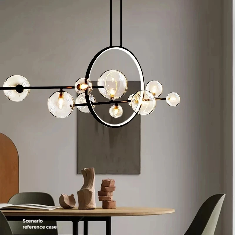Kobuc Modern Metal Chandelier Nordic Dining room LED Lamp Black White Restaurant light Kitchen Home Glass Bubble Pendant Light
Kobuc Modern Metal Chandelier Nordic Dining room LED Lamp Black White Restaurant light Kitchen Home Glass Bubble Pendant Light