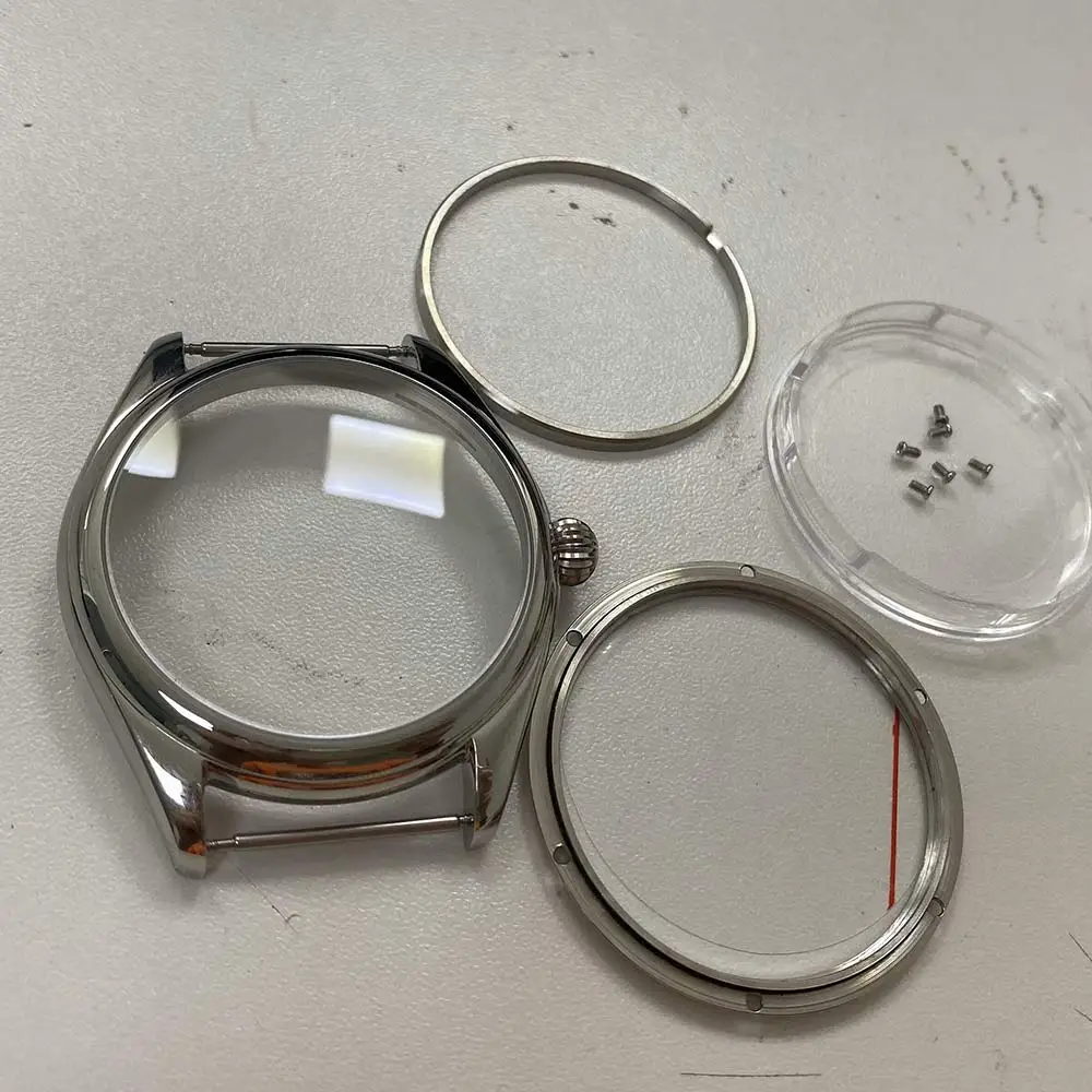 watch case 44mm sterile steel polished watch case fit hand winding 6497/6498 movement 
watch case 44mm sterile steel polished watch case fit hand winding 6497/6498 movement