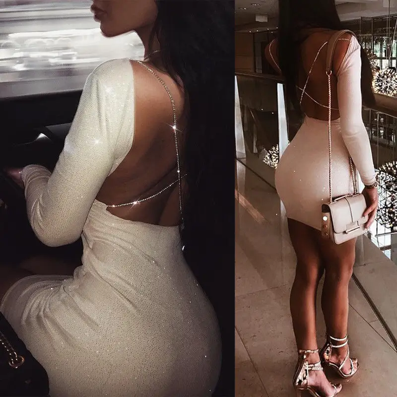 Women Ladies Sexy Bodycon Dress Long Sleeve Slim Backless Party Night Club Pencil Mini Dress Sexy Dress
Women Ladies Sexy Bodycon Dress Long Sleeve Slim Backless Party Night Club Pencil Mini Dress Sexy Dress