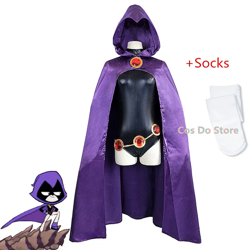 Teen Titans Raven Cosplay Costume Superhero Cloak Jumpsuits Zentai Halloween Anime Game Perform Sets
Teen Titans Raven Cosplay Costume Superhero Cloak Jumpsuits Zentai Halloween Anime Game Perform Sets
