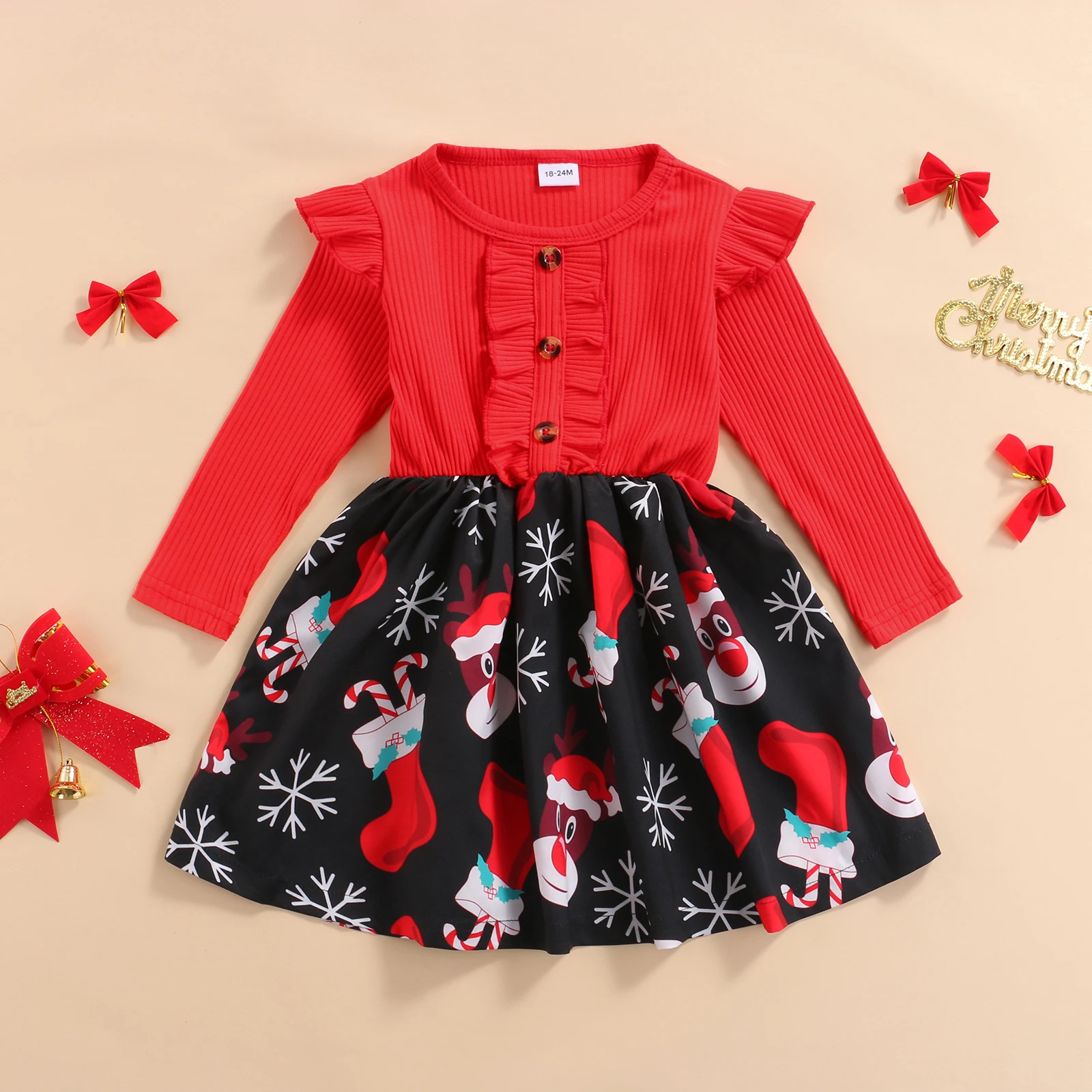 Baby Girls Dress For Newborn Christmas Clothes Toddler Kid Cartoon Printed Patchwork Long Sleeve Tutu Dress Outfit
Baby Girls Dress For Newborn Christmas Clothes Toddler Kid Cartoon Printed Patchwork Long Sleeve Tutu Dress Outfit