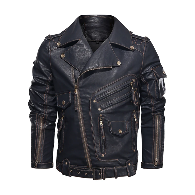 Winter Mens Leather Jacket Men Vogue Motorcycle PU Leather Jacket Cool Zipper Pockets Leather Coats
Winter Mens Leather Jacket Men Vogue Motorcycle PU Leather Jacket Cool Zipper Pockets Leather Coats