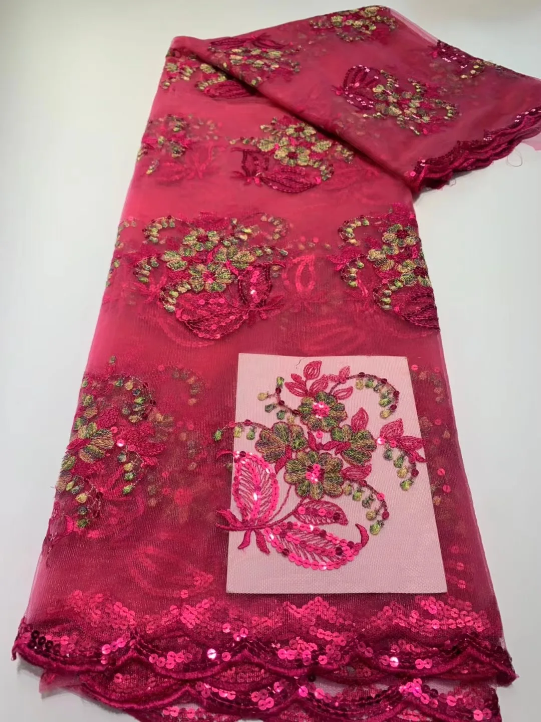African Lace Fabric 2021 High Quality Lace Sequins French Net Lace Tulle Mesh Fabrics Latest Red Color Lace Fabrics Materials CD
African Lace Fabric 2021 High Quality Lace Sequins French Net Lace Tulle Mesh Fabrics Latest Red Color Lace Fabrics Materials CD