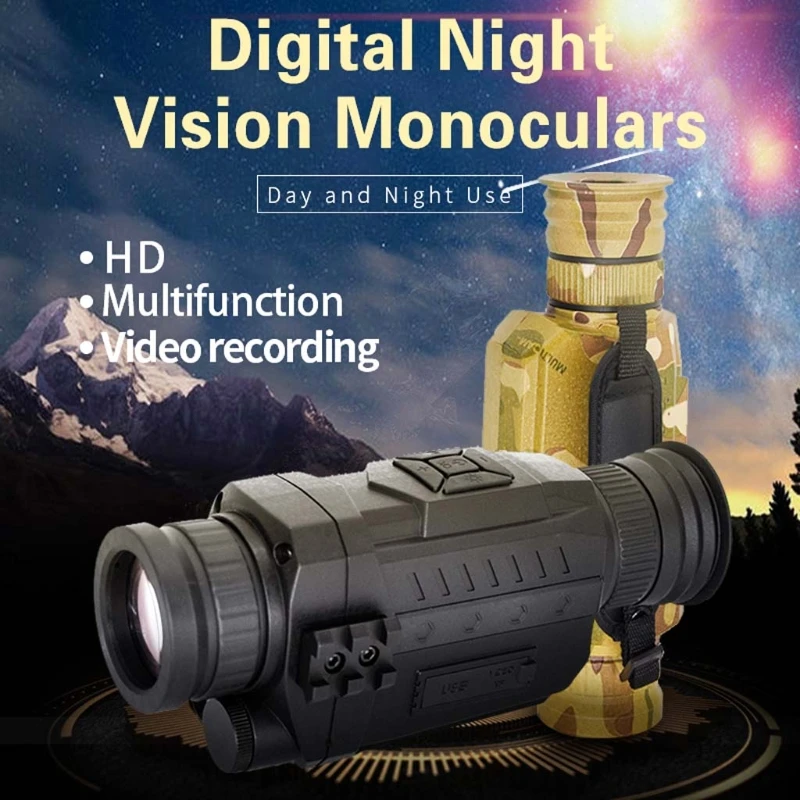 

720P наружная инфракрасная цифровая камера ночного видения Монокуляр 8X цифровой зум 200 м Диапазон фото запись видео
