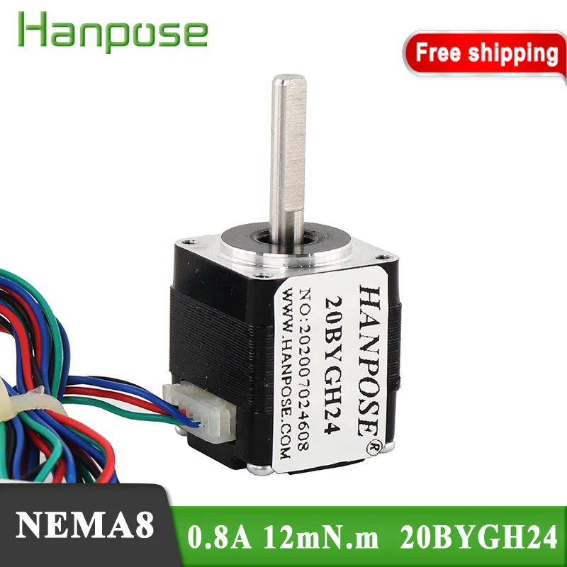 New products Free shipping Nema8 Stepper Motor 20BYGH24 0.8A 12mN.m 24mm 20 Series motor for dvertising instrument stepper motor
New products Free shipping Nema8 Stepper Motor 20BYGH24 0.8A 12mN.m 24mm 20 Series motor for dvertising instrument stepper motor