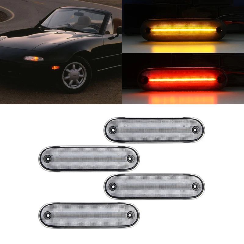 Fits For Mazda Miata MX-5 1990-1997 1999-2005 4PCs Clear Lens F&R Amber Red Fender Led Side Marker Lights
Fits For Mazda Miata MX-5 1990-1997 1999-2005 4PCs Clear Lens F&R Amber Red Fender Led Side Marker Lights