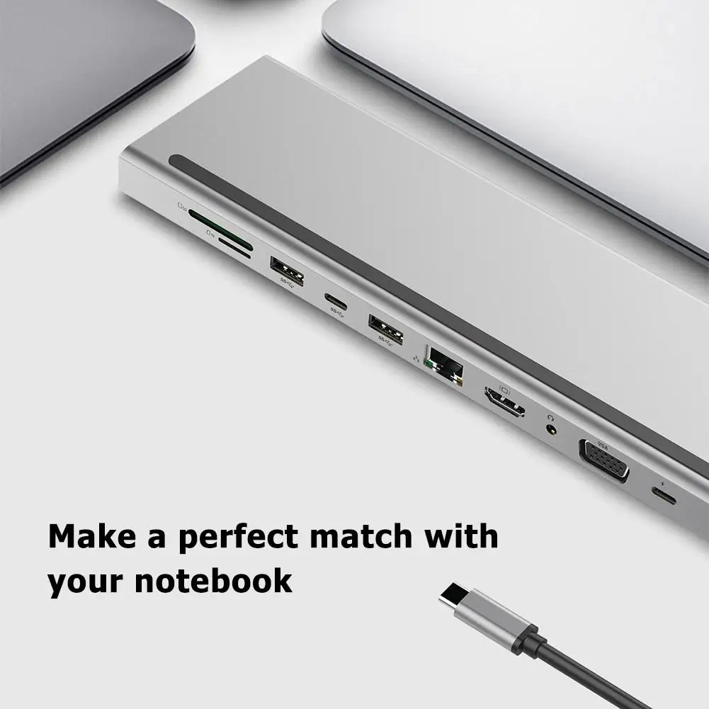11 in 1 Type-C HUB Adapter Type-C to USB-C USB3.0 VGA TF 3.5mm Audio PD Converter Extension Docking Adapter for PC
11 in 1 Type-C HUB Adapter Type-C to USB-C USB3.0 VGA TF 3.5mm Audio PD Converter Extension Docking Adapter for PC