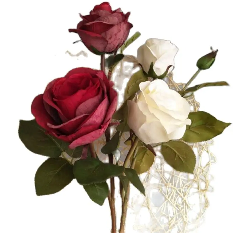 

Одна искусственная Роза цвета шампанского (3 головки/штука), длина 24 дюйма, имитация масляной живописи, розы для искусственных цветов