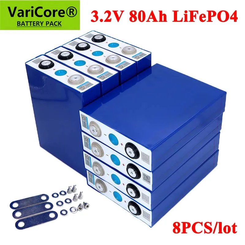 8 шт 3 2 V 80Ah LiFePO4 аккумулятор литий-железо-phospha 80000 мА/ч 12V 24V 240A мотоцикл