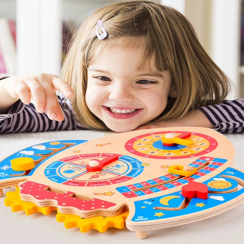 Children Rocket Calendar Weather Clock Educational Learning Puzzle Board Wooden Clock Toys Early Preschool Teaching Aids Toy kid
Children Rocket Calendar Weather Clock Educational Learning Puzzle Board Wooden Clock Toys Early Preschool Teaching Aids Toy kid