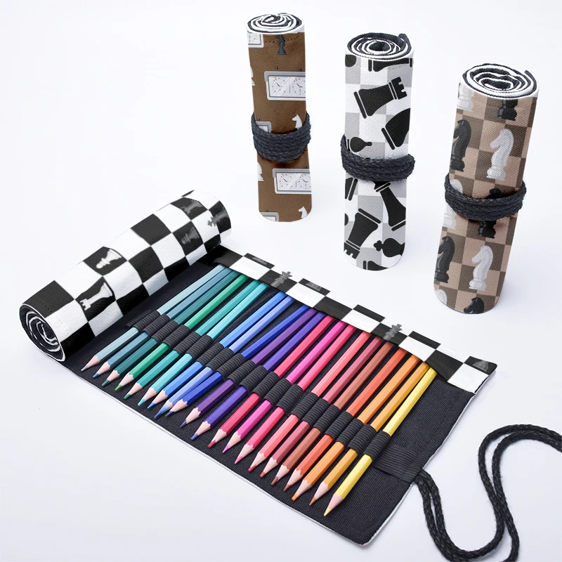 Chess Printed Student Pencil Case For Unisex Funny Casual Canvas Roll Pen Bag 12/24/36/48/72 Holes Harajuku Drawing Storage Bag
Chess Printed Student Pencil Case For Unisex Funny Casual Canvas Roll Pen Bag 12/24/36/48/72 Holes Harajuku Drawing Storage Bag