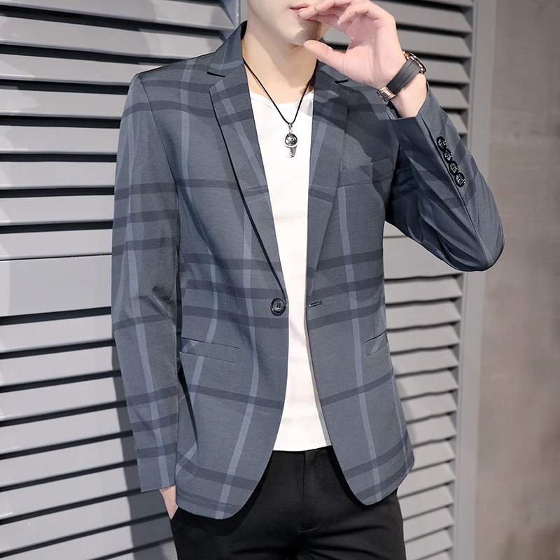 Men's Blazer Classic Suit Print Dark Gray Men Business Casual Jacket Fashion Slim Coat Autumn Plaid Men's Clothing Male Blazer
Men's Blazer Classic Suit Print Dark Gray Men Business Casual Jacket Fashion Slim Coat Autumn Plaid Men's Clothing Male Blazer